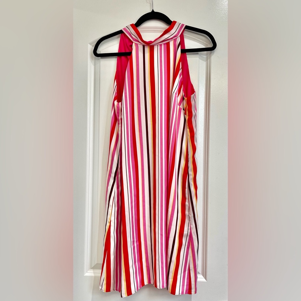 NWT | Laundry by Shelli Segal | Striped Halter Dress | Size 6 | Pink Multi